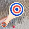 Jeu de balle sur ficelle élastique avec raquettes en bois Balle rouge Raquettes en bois avec balle Coordination œil-main