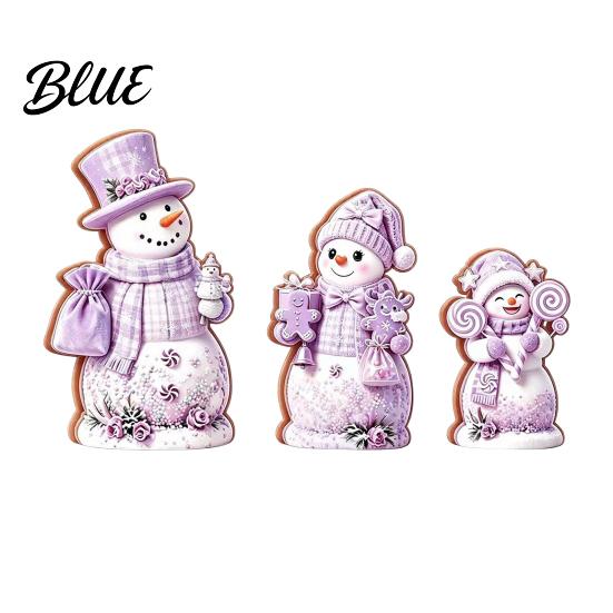 Tiered Tray Holiday Decor 3PCS Christmas Snowman Wooden Ornaments Decorative Cute Festive Figures Creative Seasonal Ornaments High-definition