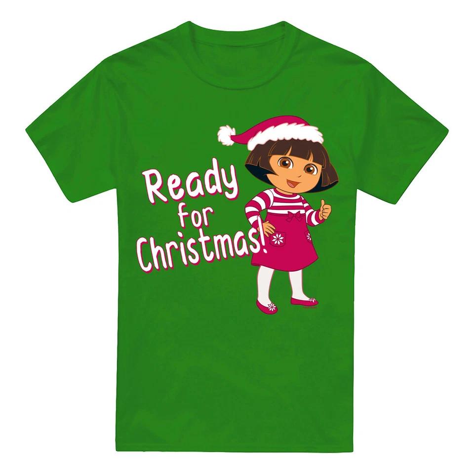 Dora The Explorer Dora Ready For The Holidays T-Shirt S-2XL, Kelly Green XL