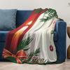 Soft Flannel Throw Blanket Christmas Holiday Decor Cozy Warm Home Bedding Gift Festive Dorm Room Decoration