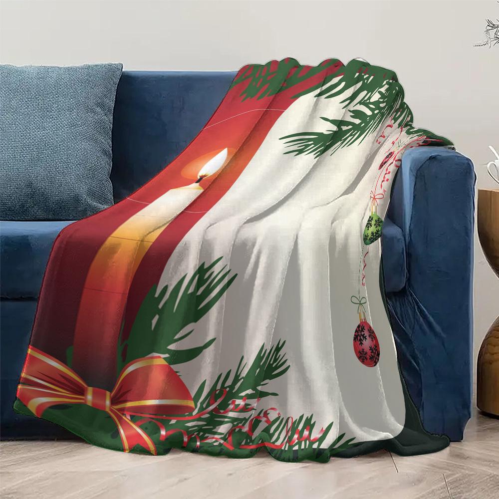 Soft Flannel Throw Blanket Christmas Holiday Decor Cozy Warm Home Bedding Gift Festive Dorm Room Decoration
