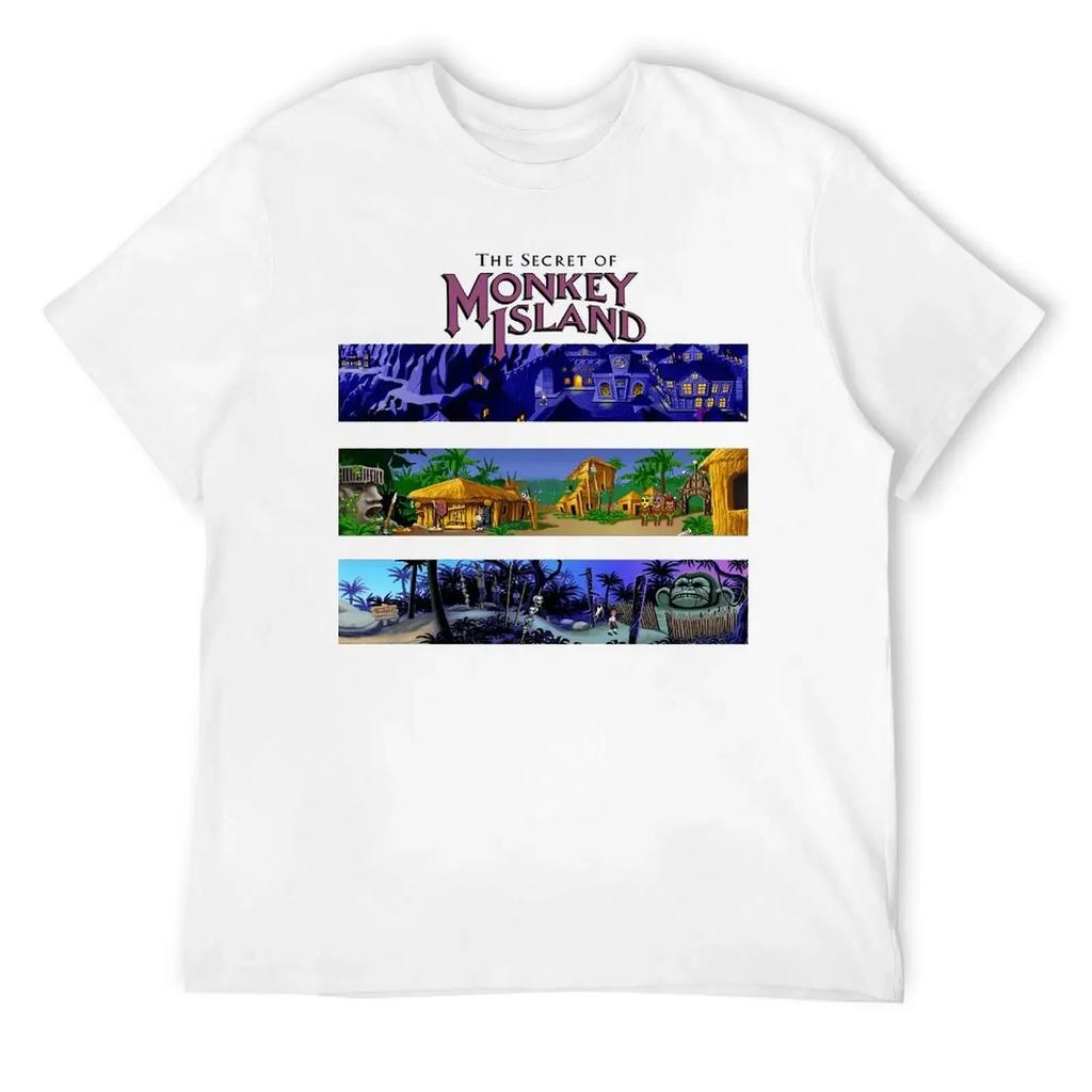 Crewneck The Secret Of Monkey Island Backgrounds Classic T T-shirt  Motion Tees Vintage Humor Home USA Size