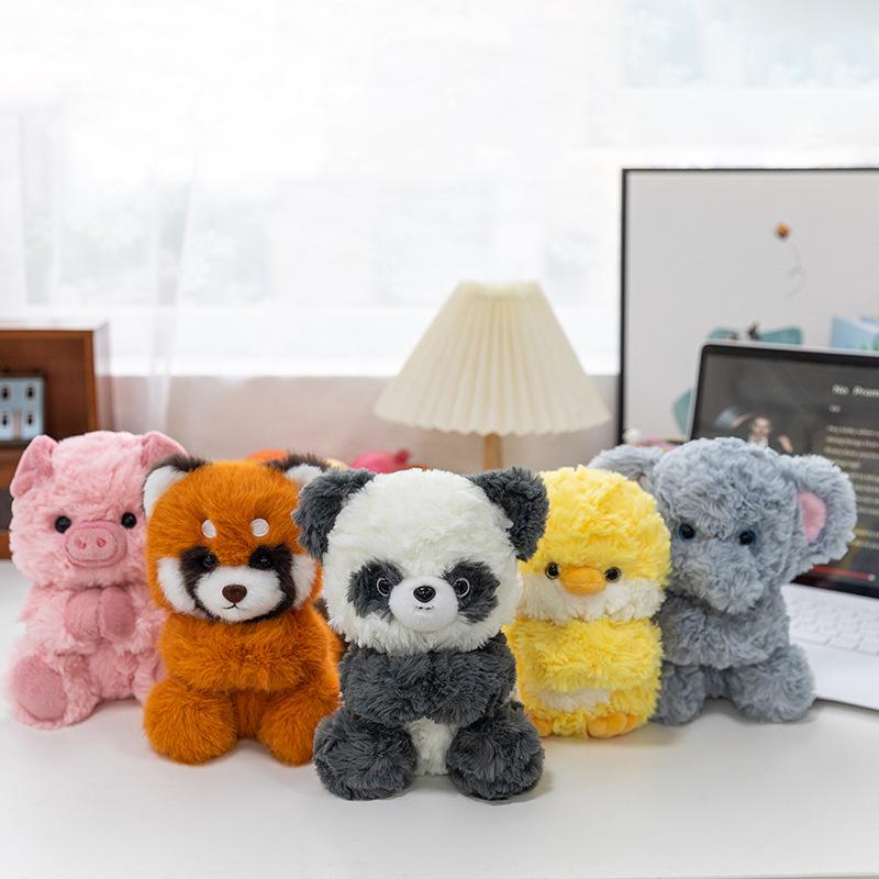 Neue Tischbegleitungs-Serie kleines Tier Plüschtier Panda Handflächenschatz zum Begleiten beruhigendes Sitzen Geburtstagsgeschenk Puppe