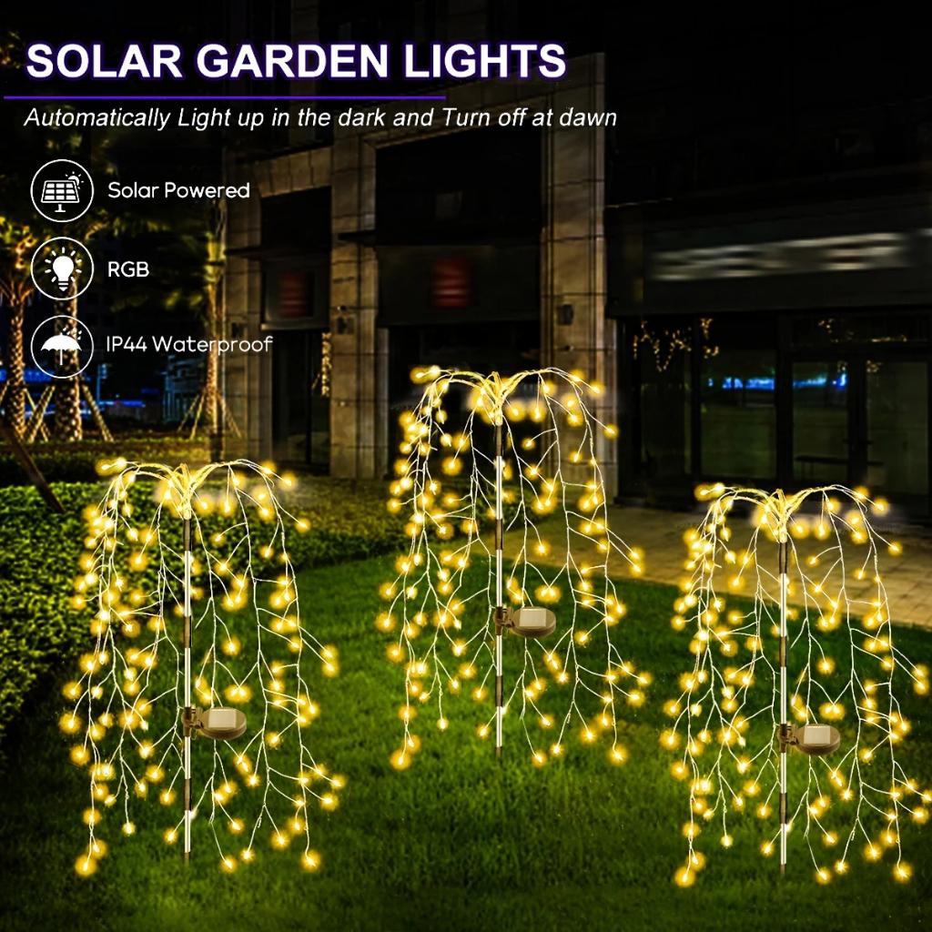 Solar Dandelion Firework Light LED Solar Garden Lights Outdoor Waterproof 8-Mode Landscape Lighting for Pathway Lawn Yard Party & Holiday Decor