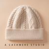 Women's 100% Pure Cashmere Winter Hat – Warm, Thick Knit with Ear Protection for Outdoor Cycling