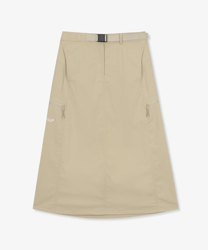 SUPRA Women'S Belted Long Skirt (Beige)