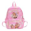 Cute Girl Backpack Featuring Cartoon Capybara Pattern And Ergonomic Shoulder Straps For Elementary Students