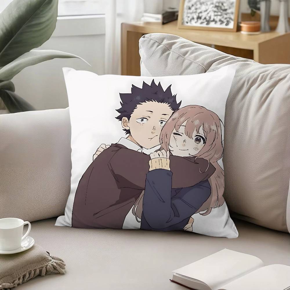 Anime A Silent Voice Throw Pillow Covers Pattern Cushion Cover Suitable For Sofa Bedroom Car Pillow Cover