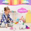 YH YUHUNG Walking Unicorn Toy with Remote Control Leash, Light-Up Horn, Electronic Pets Unicorn, Walking Pony Toys Horse, Unicorn Toys for Girls Age