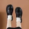 Weiche Leder Plateau Slipper Damen 2024 Frühling neu Ein-Pedal JK Einzelschuhe Shorty Le Erhöhung Britischer Stil kleine Lederschuhe