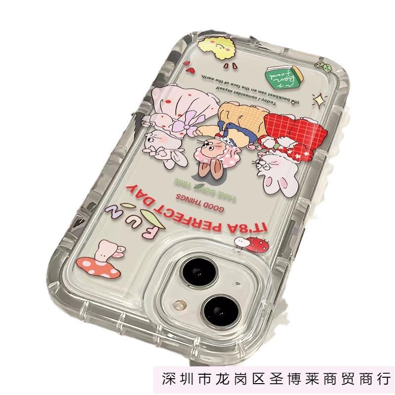 Graffiti Fairy Tale Rabbit Apple 15 Mobile Phone Case Iphone14promax Transparent Soft Rubber 13/12/11 Anti-drop XR