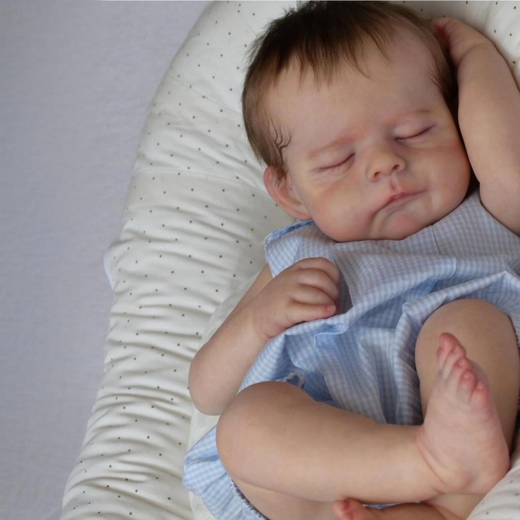 50cm Reborn Baby Dolls Realistic Soft Touch Cloth Body Full Vinyl Optional Newborn Dolls Rooted Hair Cute Cuddly Simulation Doll Kids Education Toys