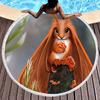 Cute Squirrel Round Beach Towel with Tassels Microfiber Beach Blanket Absorbent Sandproof Circle Bath Towel Meditation Yoga Mat