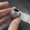 Retro Floral Kreuz Totenkopfring für Herren Steampunk Gothic Verstellbarer Offener Ring Biker Zirkon Streetwear Accessoires Unisex Geschenk