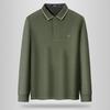 Men's Wool Silk Blend Long-Sleeve Polo Shirt
