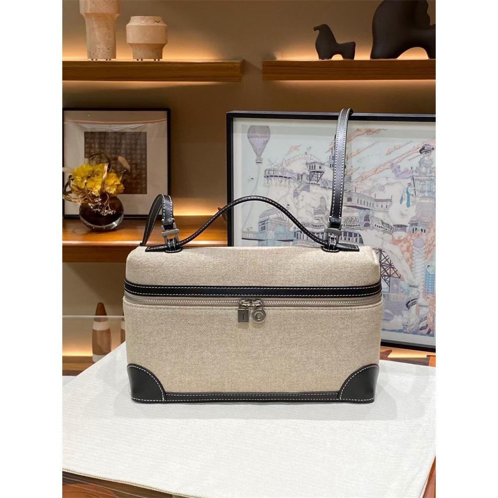 New LP27 handbag gigi same shoulder oblique span fashion canvas with leather bag temperament lunch box bag