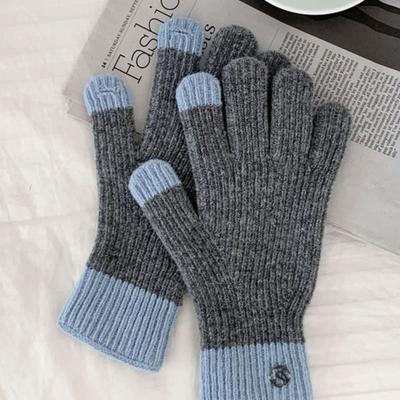 38comeoncommon Symbol Fingerloch-Handschuhe (Melange Grau)