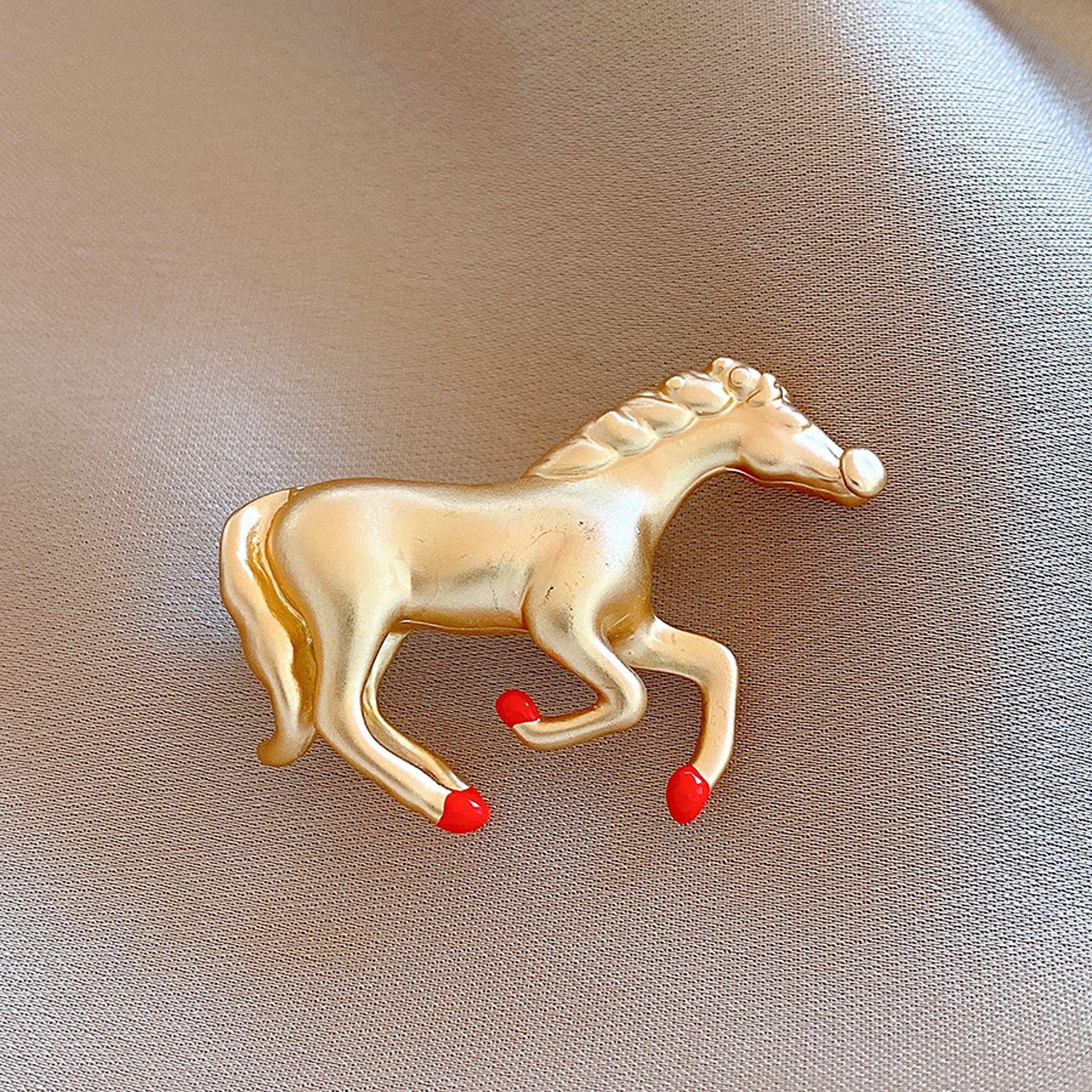 European and American metal style natal year pony brooch pin corsage suit accessories