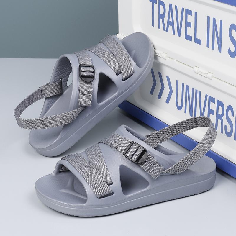 Sandals Soft Men Comfortable Non-Slip Men Shoes High Quality Beach Sandals Mens Gladiator Sandals Summer Casual Flat Shoes Black