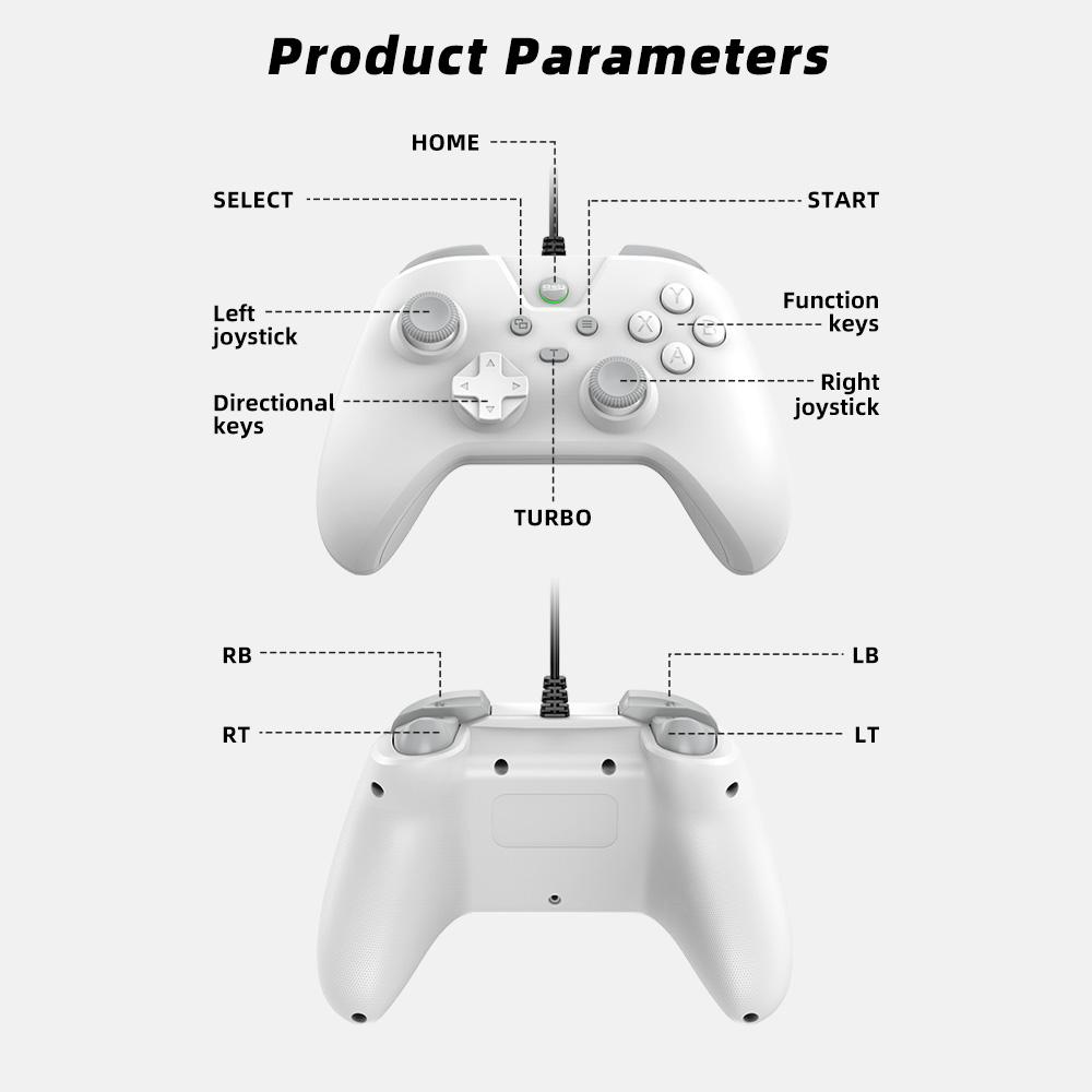 G4 Verkabelter Gamecontroller für PS4 Kompatible Konsole und PC mit Turbo und Dual-Vibration