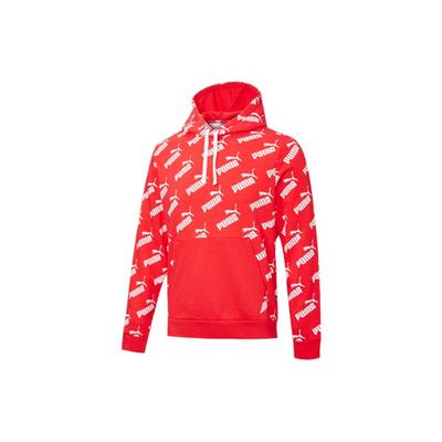 Puma Zosilnené Logo All-Over Print Mikina Pánske Mikiny Červená 582795-11
