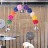 Pet Bird Chewing Toy Colorful Parrot Toy Bird Tearing Toys Birds Cage Supplies Bird Cage Bell String Toys with Rattan Balls