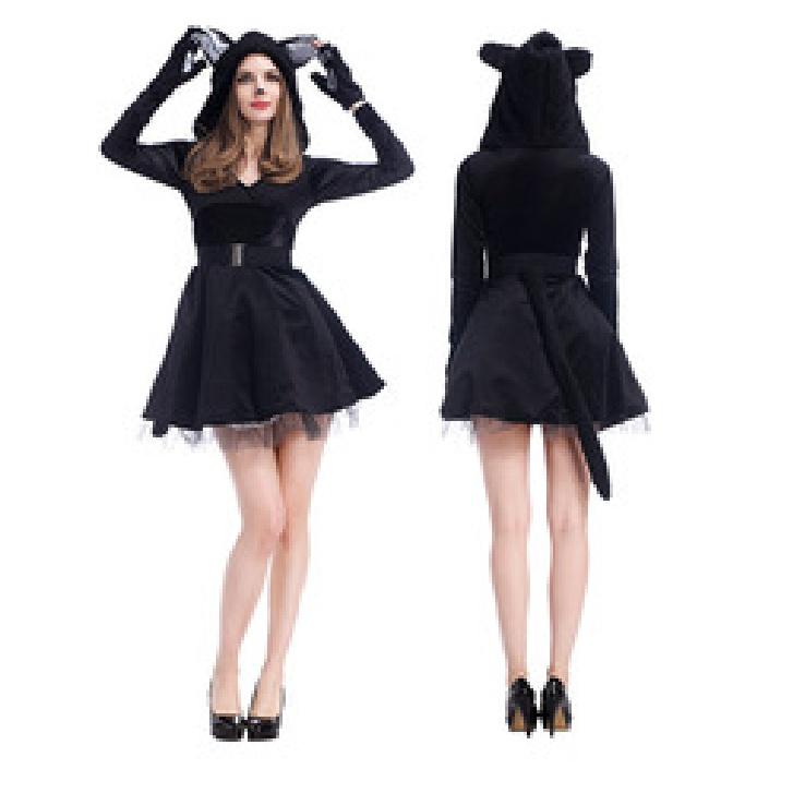

Family Cat Costume Black Cute Cat Cosplay For Kids Halloween Costume Cat Fancy Women Dress Animal Jumpsuit Men