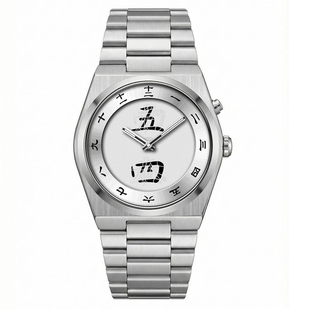 High Value No Logo Watch Business Men'S Chinese Character Beating Steel Belt Business Quartz Watch