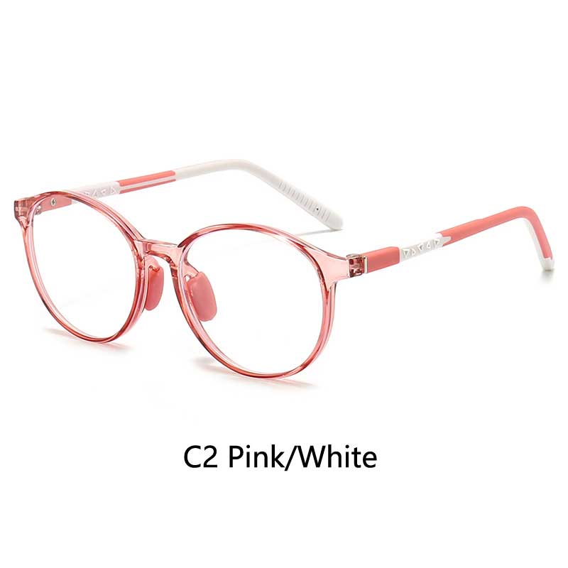 

2024 New Girls Boys Round Blue Light Blocking Glasses Custom Myopic Hyperopic Glasses Durable Silicone TR Kids Glasses Frame