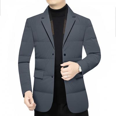 Mens Short Down Jacket Winter Slim Fit Gray Black Goose Coat Casual Business Style