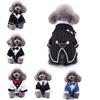 Cute Striped Dog Tuxedo Tailcoat Wedding Outfit Gentleman Pet Suit with Bow Tie for French Bulldog Halloween Costume