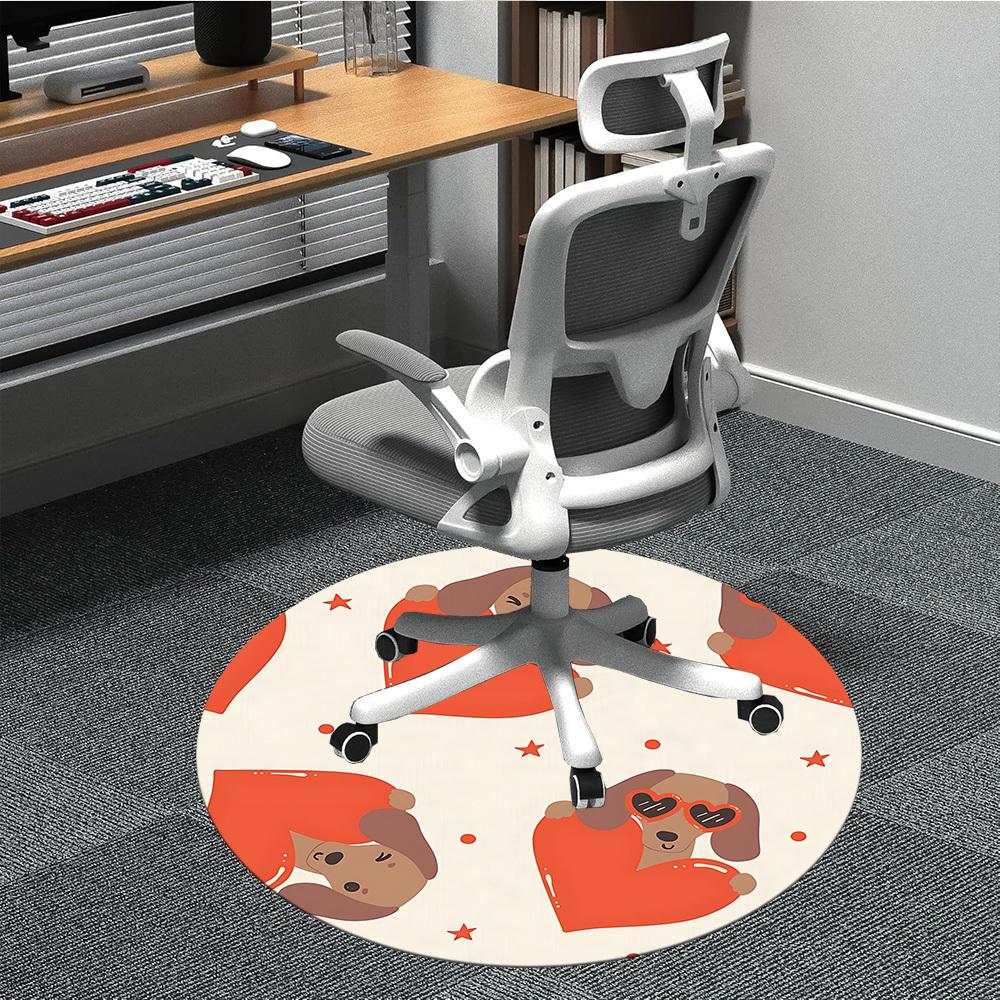 

1pc Dogs Heart Chair Carpet for Office, Non-slip, Soft and Durable Office Rug for Interior Decoration, Perfect for Office yy260313025 80cm by 80cm