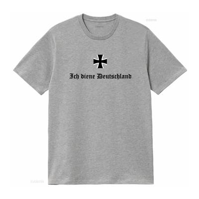 Stylisches Ich Dienen Deutschland Slogan Bundeswehr Kreuz T-Shirt 4119 vintage Gewaschen Designer-Kleidung Bequem Vielseitig homme