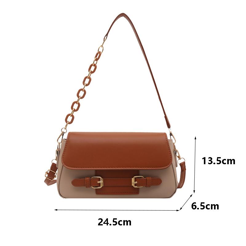 Yogodlns  New Fashion PU Leather Shoulder Bags for Women Simple Chain Handbags Crossbody Messenger Small Square Bags Casual Underarm Bag