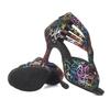 Scarpe da Ballo Latino con Strass Suola Morbida Donna Scarpe da Ballo di Piazza per Feste Tacco 90mm