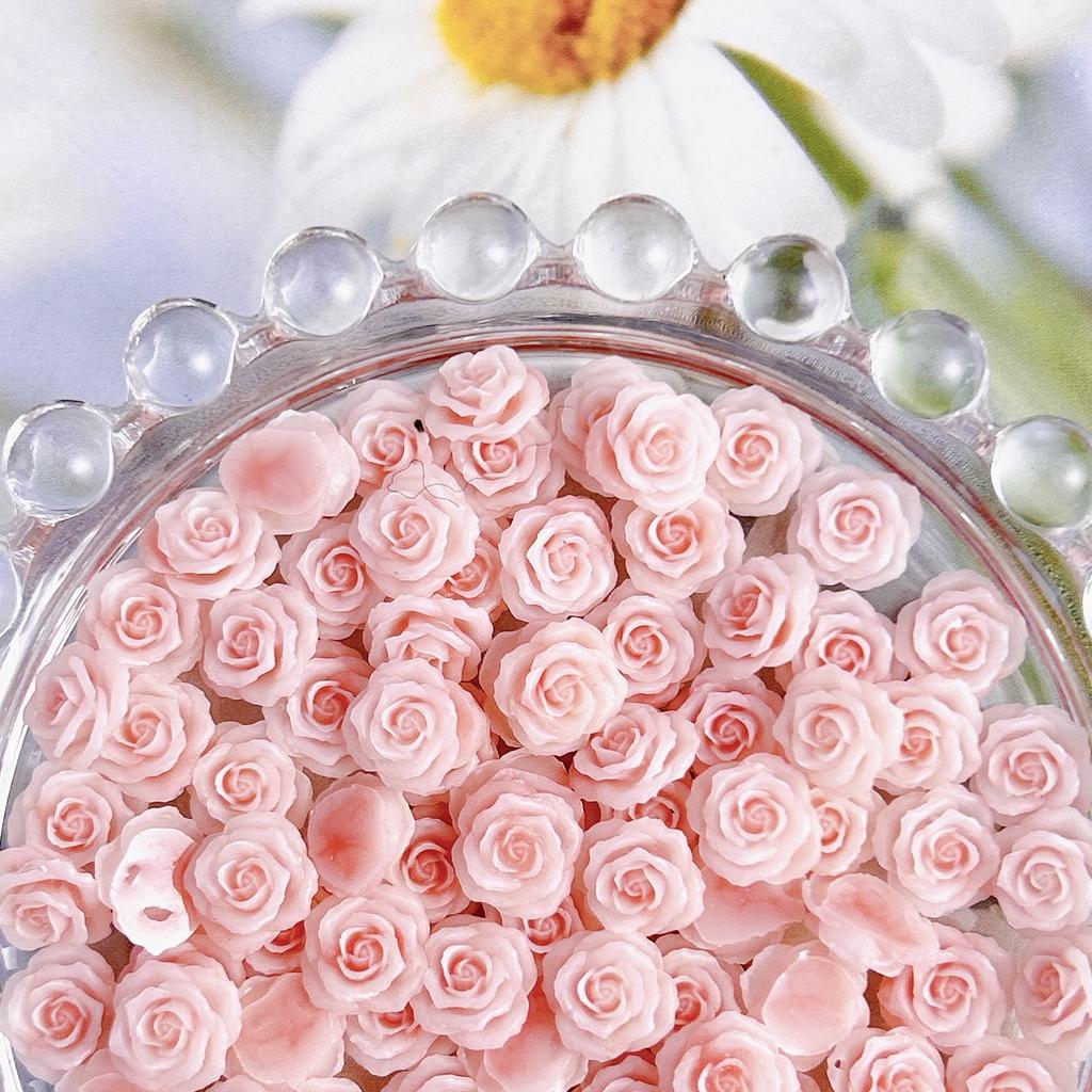 Pink Series Dried Rose Nail Art Accessories Pure Desire Rose Carving DIY Earrings Hair Clips Resin Nail Art Material Kit