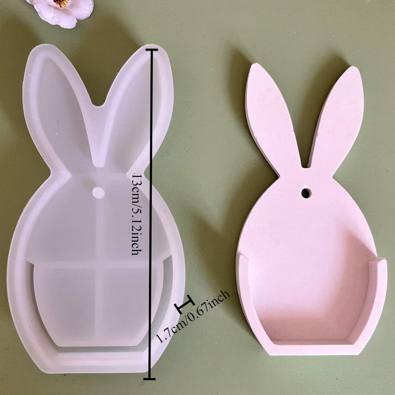 

1 шт. Силиконовая форма пасхальный кролик, сделай сам гипсовая бетонная полая форма кролика из силиконовой смолы для литья