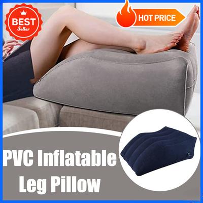 Aufblasbares Beinpolster für verbesserte Blutzirkulation, Tragbar & Verstellbar, Dunkelblaues Nylon-Bezug, Ideal für Zuhause, Reisen