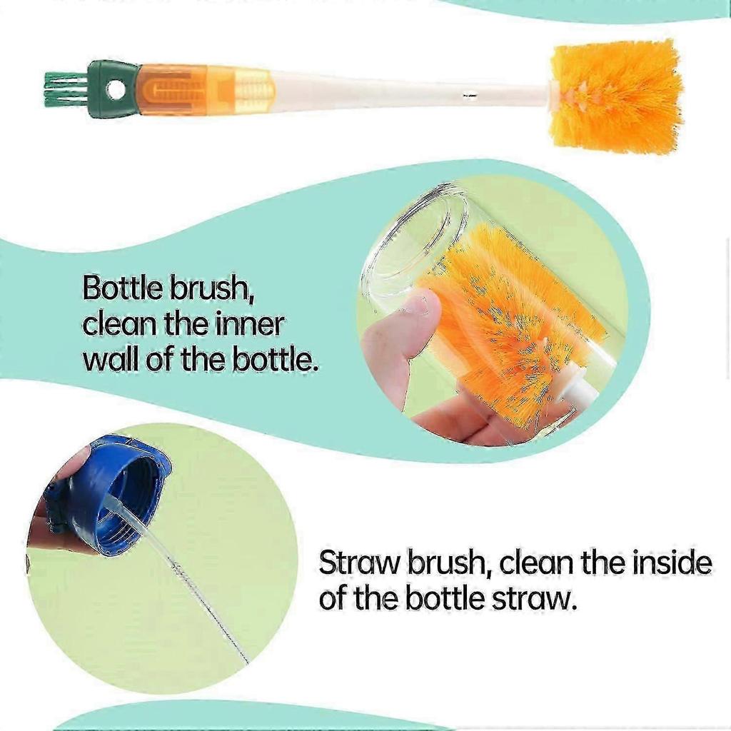 2026 Hot!! Bottle Brush Cleaner Water Bottle Brushes for Cleaning, Straw Brush Cleaner Extra Long Cleaners, 5-in-1 Bottle Scrubber Brush for Coffee Ma