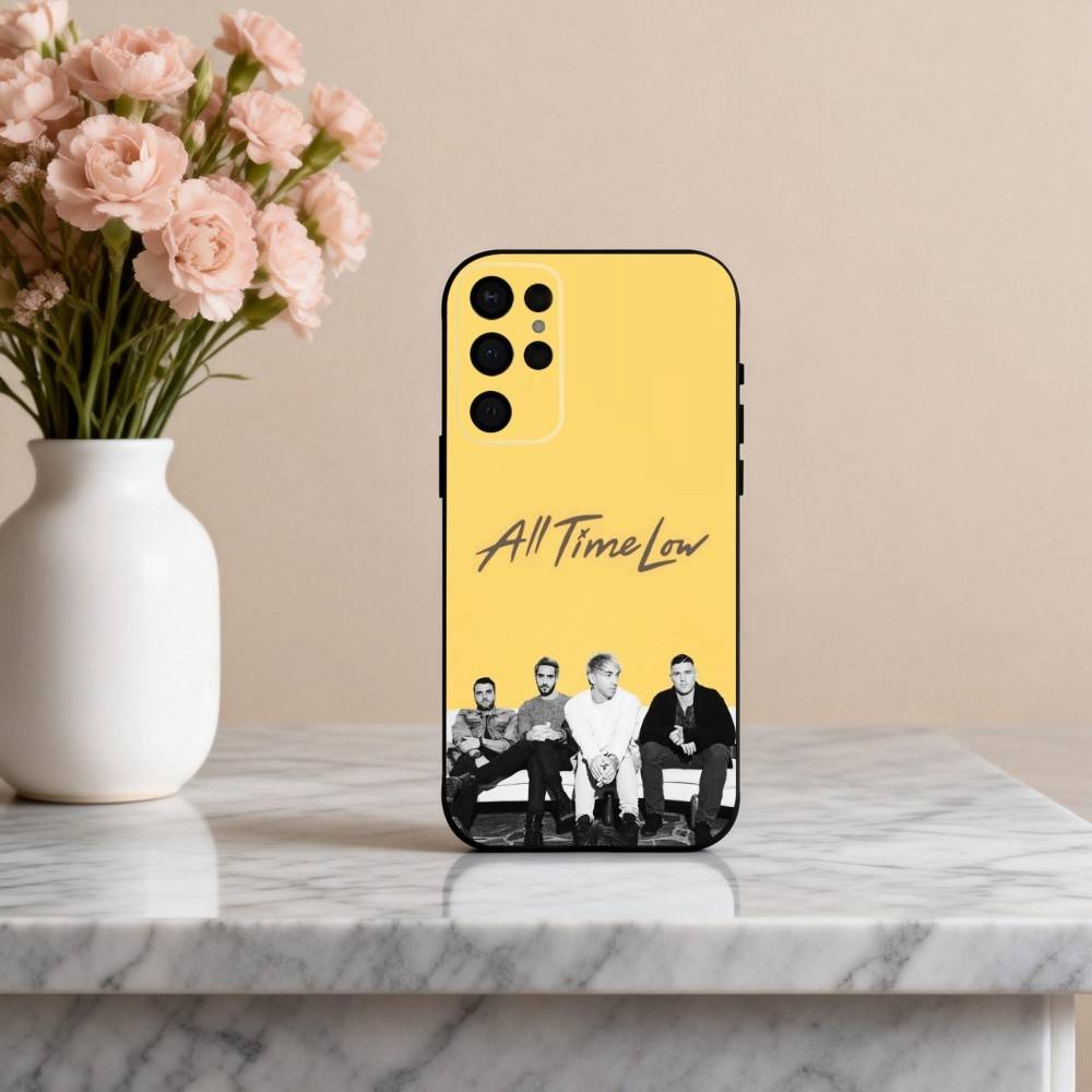 Punk A-All Time Low Band Phone Case For Samsung S25,24,23,22,30,21,10,9,Ultra,Plus,Lite,FE,4,5 G Soft Black Case