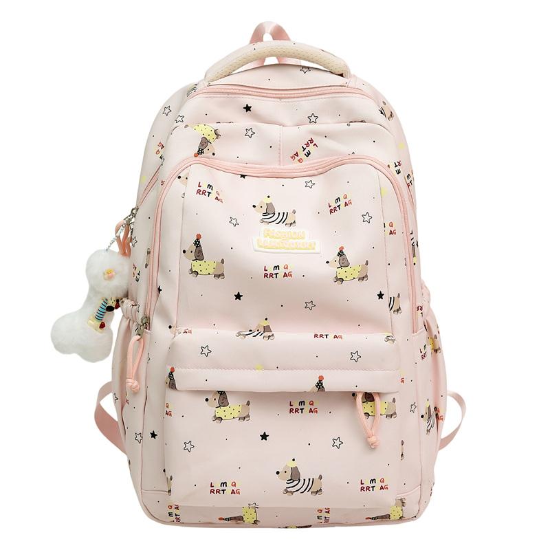 Tecknat tryck Student Skolväska Damryggsäck Stor Kapacitet Ryggsäck