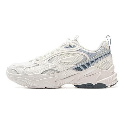 Li Ning Meteor 2K Clásico Moda Versátil Retro Cómodo Antideslizante Resistente al Desgaste Transpirable Zapatillas Bajas para Papá Mujer zapatilla Blanco Azul AGCV114-3