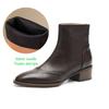 Krazing Pot Sheepskin Winter Round Toe Chelsea Boots Med Heels Zipper Carving Decoration Women Ankle Boots
