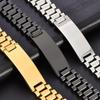 Curved Titanium Steel Men's Watch Strap - Adjustable Fashion Bracelet with Customizable Patterns