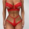 Erotic Lingerie for Women Hot Erotic Underwear Set Exotic Set Sexy Lace Bra Bandage Panties + Stockings Transparent Bra Set