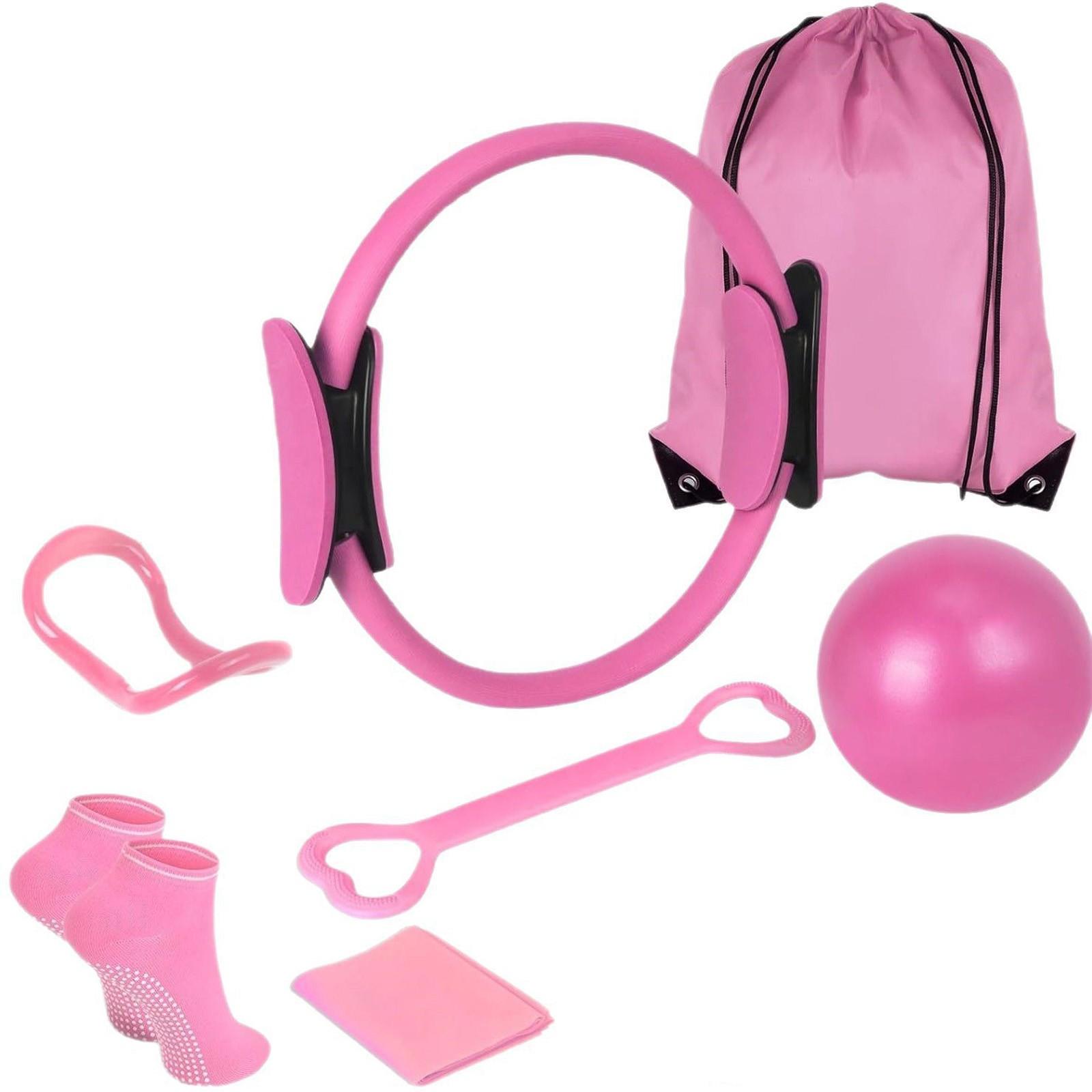 

Йога Пилатес Круг 13-элементный фитнес-набор для домашних упражнений для начинающих Йога Оборудование Аксессуары One Size розовый