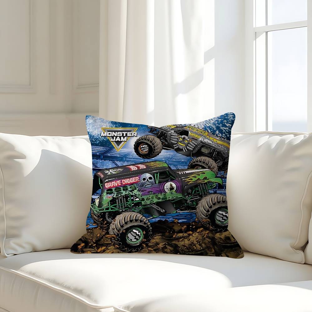 M-Monster Jam Pillow Cushion Cover Pillowcase Living Room Sofa Home Decor Customized