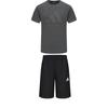 Adidas Taekwondo Breathable Round Neck Pullover Simple Short Sleeve T-Shirt Fashion Lace-Up Shorts Casual Sports Suit ADICLTS24TKP-GFC+S21ATMSH3T-BW