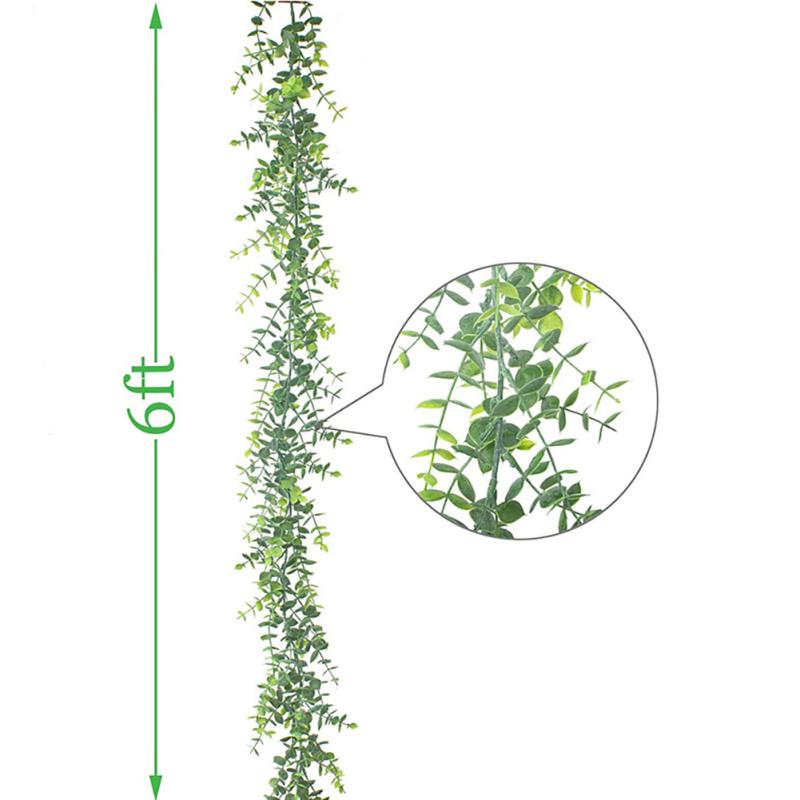 1.8 Meters Artificial Vines Hanging Eucalyptus Leaves Garland Faux Plant For Wedding Backdrop Arch