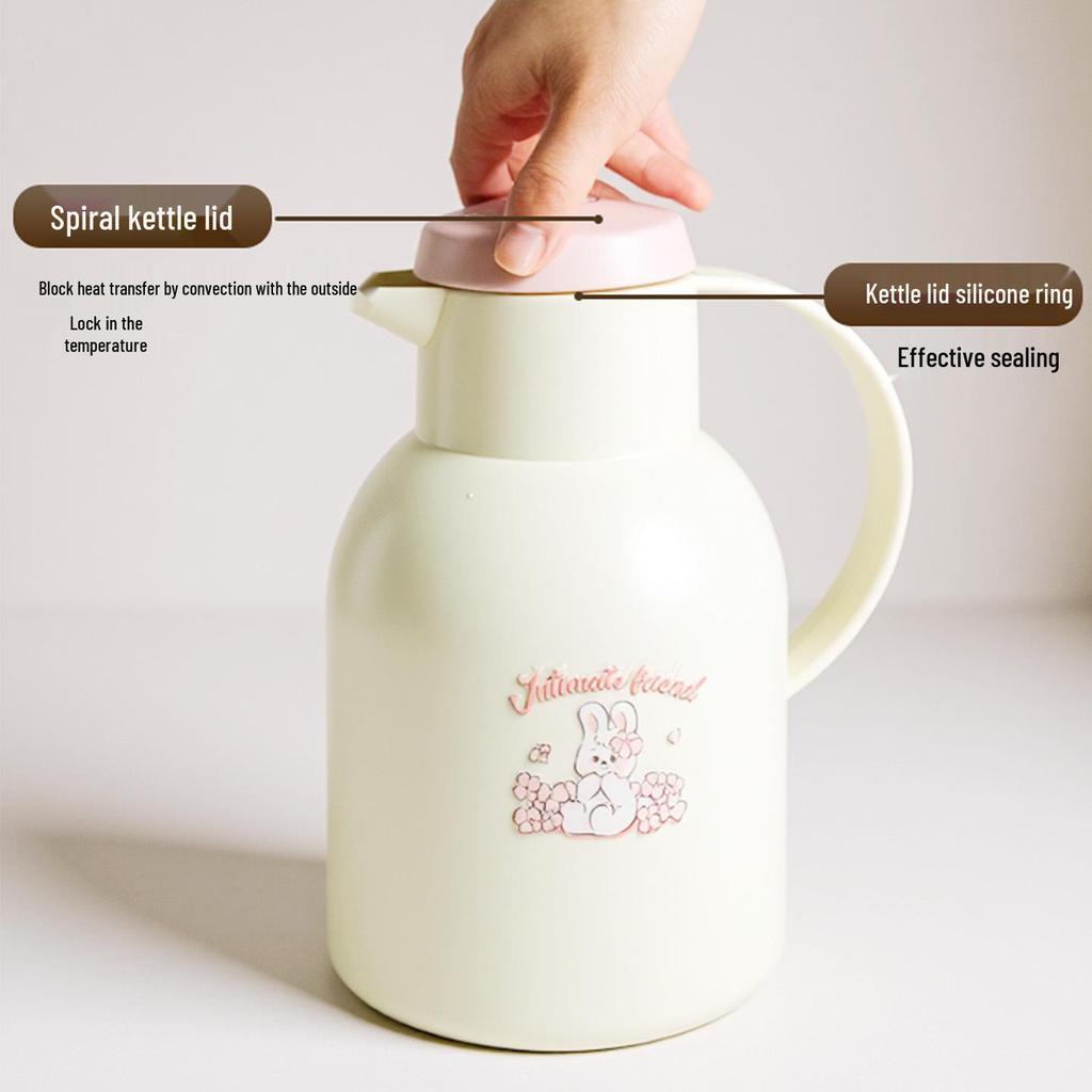 Large Capacity Insulated Water Bottle with Portable Glass Liner – Ideal for Home or Student Dorm Use